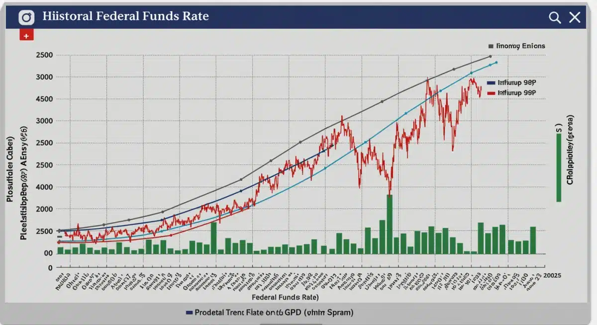 Federal funds rate and economic indicators graph