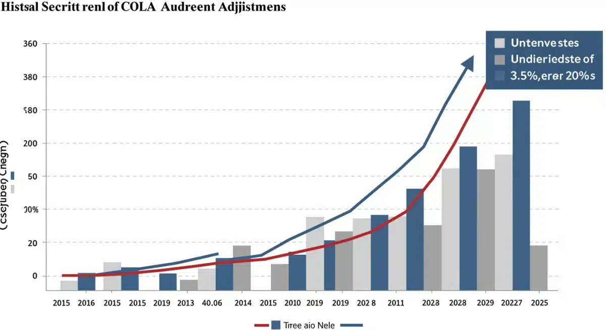 Historical Social Security COLA adjustment trends graph