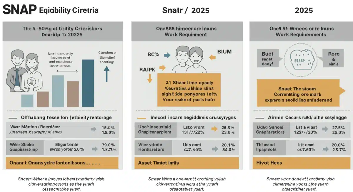Infographic comparing SNAP eligibility criteria changes from 2024 to 2025