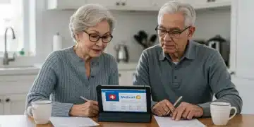 Senior couple analyzing 2025 Medicare Part B premium adjustments