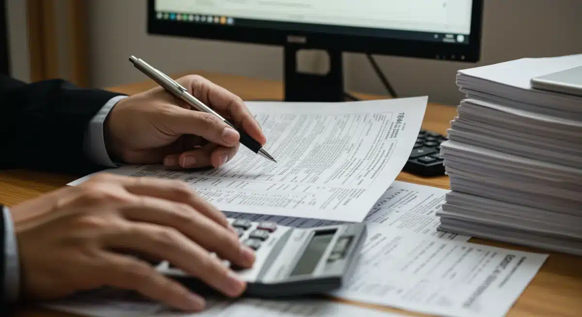 Person filling out tax forms for manufacturing incentives