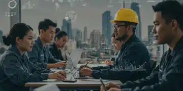 Adults engaged in vocational training with modern technology, symbolizing 2026 workforce development.