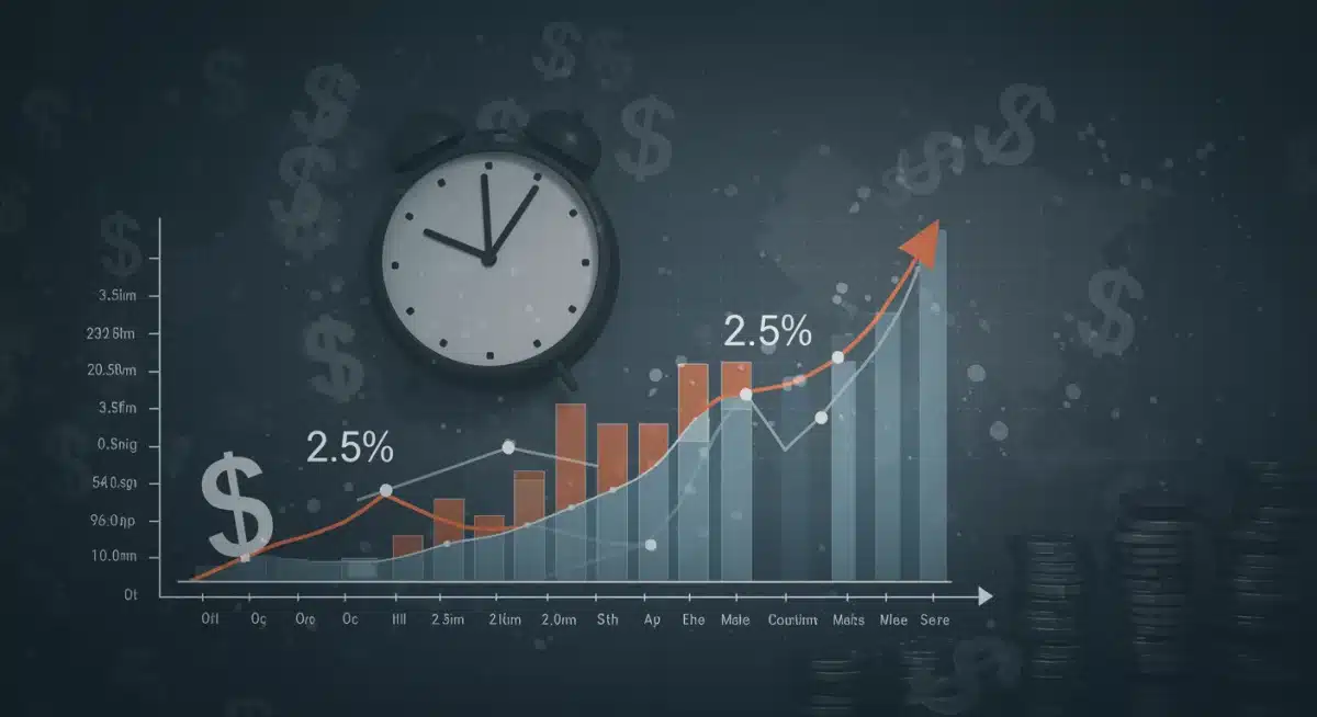 Economic indicators showing stable interest rates and a 2.5% inflation target.