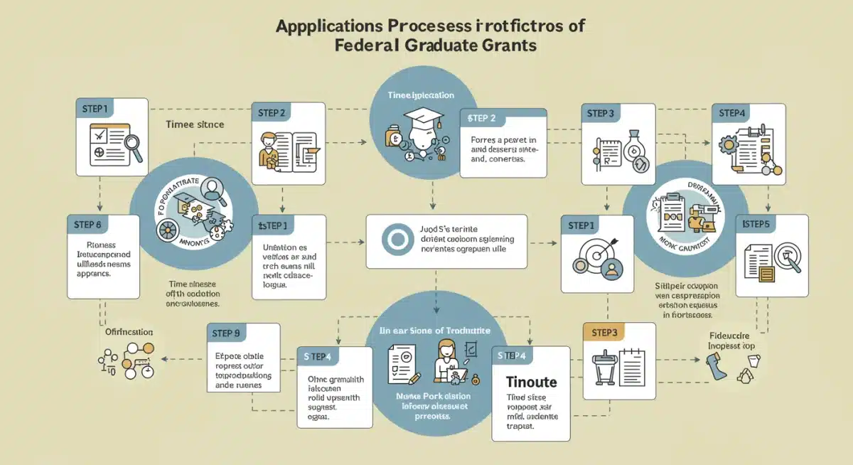 Infographic showing federal graduate grant application steps