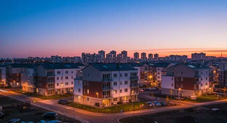 Modern rental properties in a growing city, symbolizing real estate investment opportunities in 2026