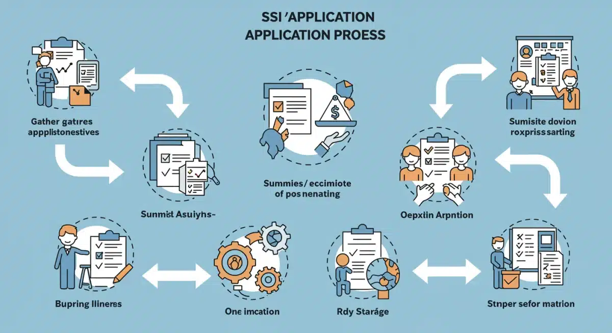Infographic detailing SSI application process steps