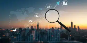 Futuristic stock chart showing upward trend and undervalued sectors for 2026 investing.