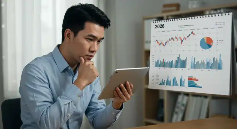 Person reviewing 2026 unemployment benefit data on a tablet