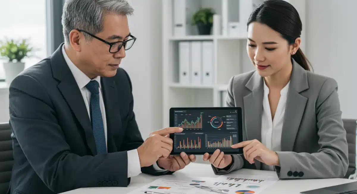 Financial advisor explaining investment strategies to maximize tax savings.