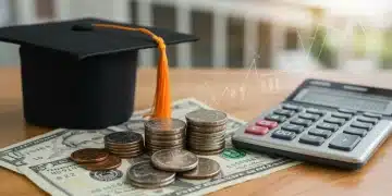 Financial tools and graduation cap symbolizing student loan debt management