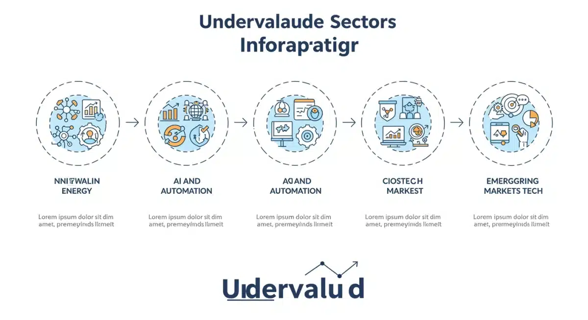 Infographic detailing 5 undervalued sectors for 2026 growth investors.