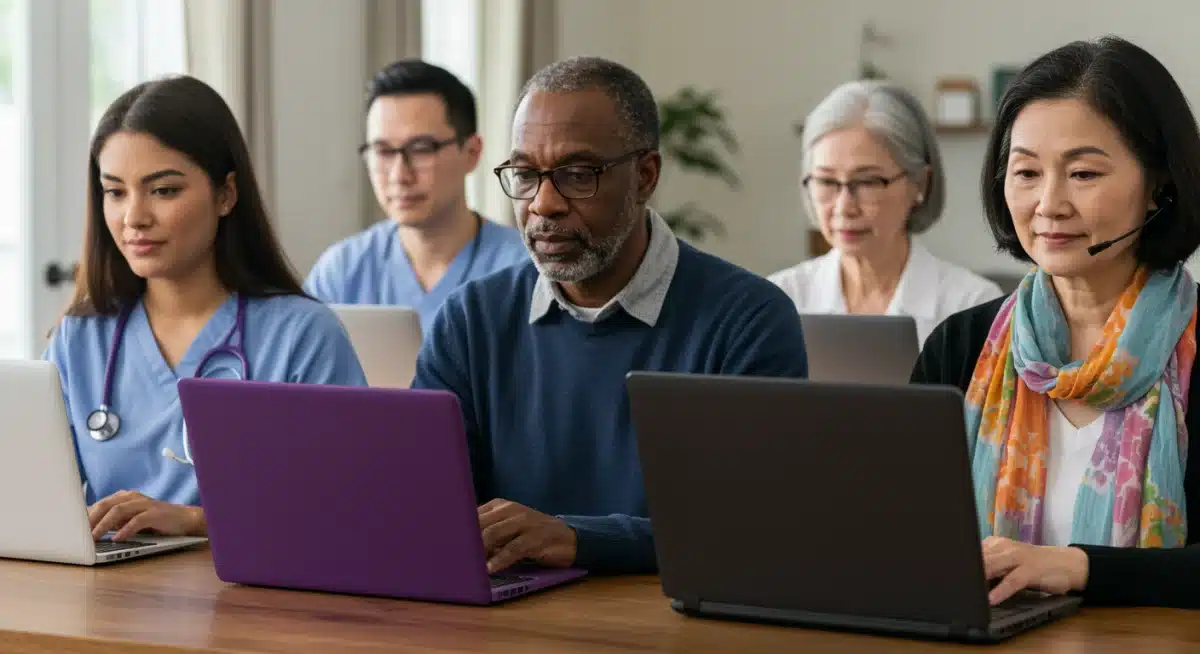 Job seekers participating in a virtual job fair for re-employment