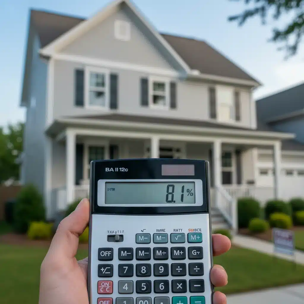 Financial calculator showing 8.1% interest rate with home background