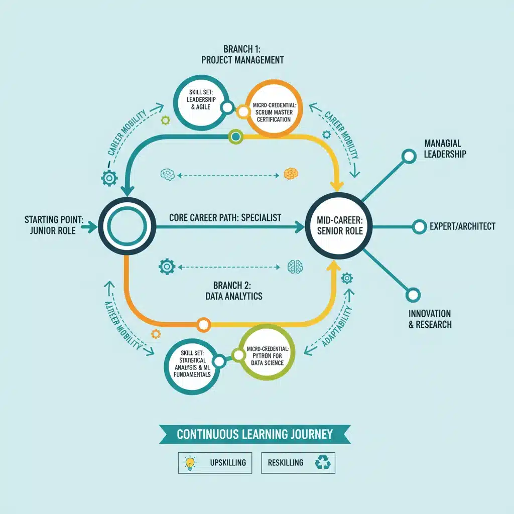 Infographic showing flexible career pathways with micro-credentials