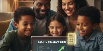 Family reviewing Child Tax Credit information on a tablet