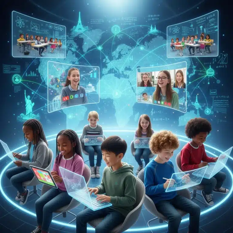 Students learning online with diverse educational technology