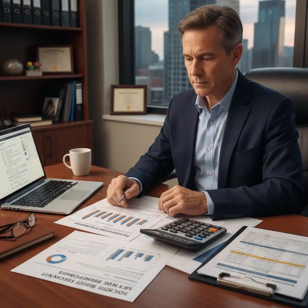 Individual meticulously reviewing Social Security statements and retirement documents