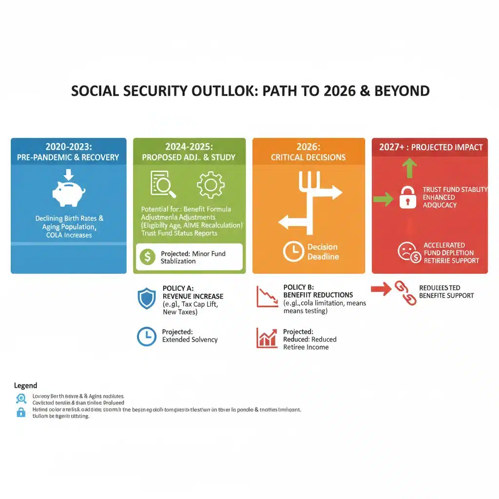 Timeline of Social Security policy changes leading to 2026