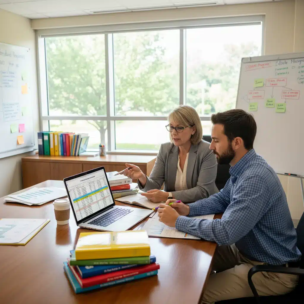 School administrators and teachers planning strategic resource allocation