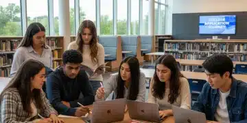 High school students preparing for 2026 college admissions, reviewing applications
