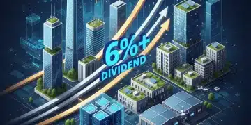 Diverse real estate assets with financial charts and 6% plus dividend yield symbol for 2026 investments