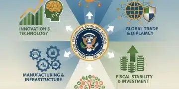 Presidential Address: 5 Key Economic Priorities for 2026 Presidential address outlining five key economic priorities for 2026, featuring growth charts and national symbols.