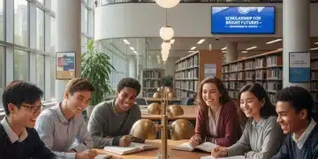 College students studying, symbolizing educational opportunities with financial aid.