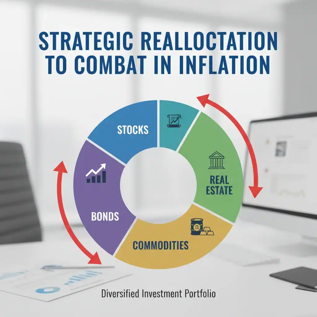 Diversified investment portfolio showing asset reallocation for inflation protection.