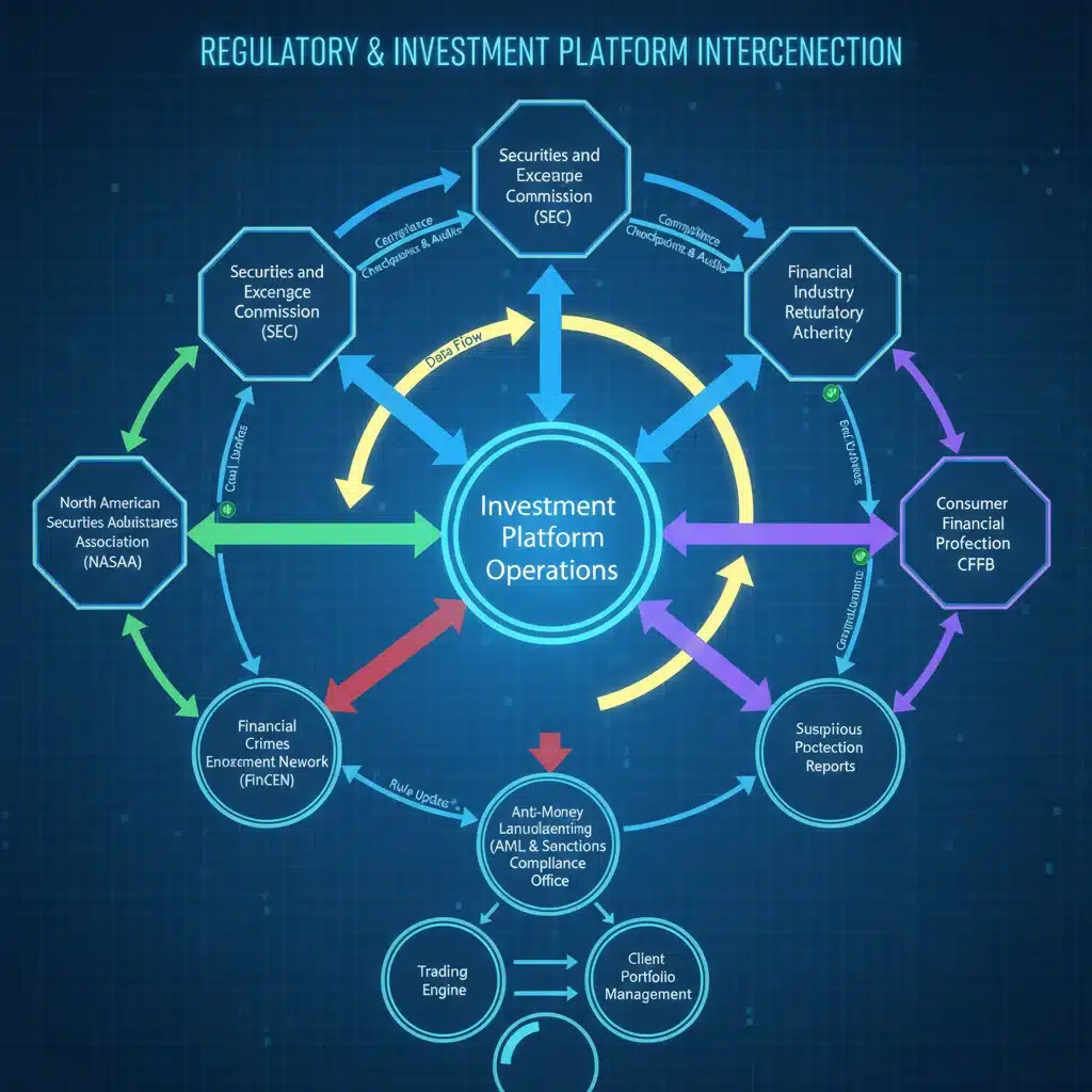 Flowchart depicting regulatory compliance processes for investment firms
